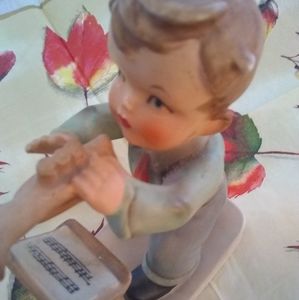 Boy with Trumpet figurine. Nikoniko imports. Marked Japan